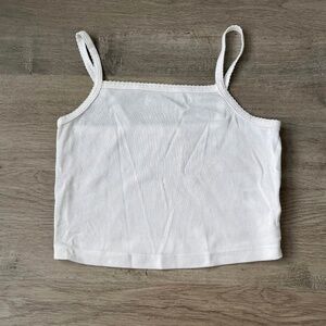 White spaghetti strap tank top